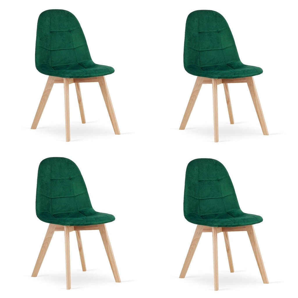 BORA Stuhl – dunkelgrüner Samt x 4