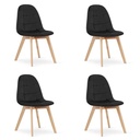 BORA Stuhl – schwarzer Samt x 4