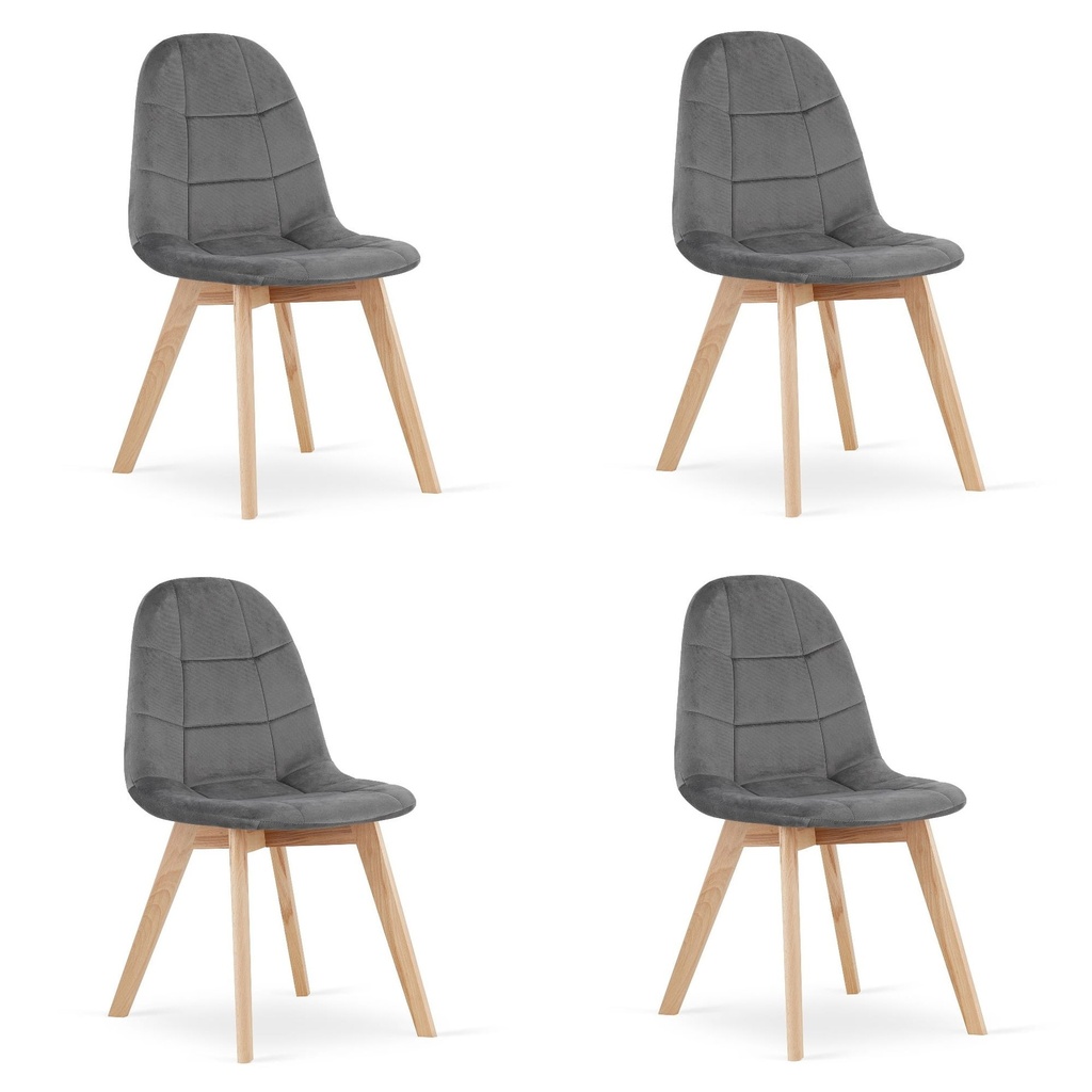 BORA Stuhl – dunkelgrauer Samt x 4