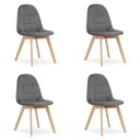 BORA Stuhl – dunkelgrauer Samt x 4