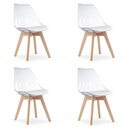 MARK Stuhl – transparent / natürliche Beine x 4