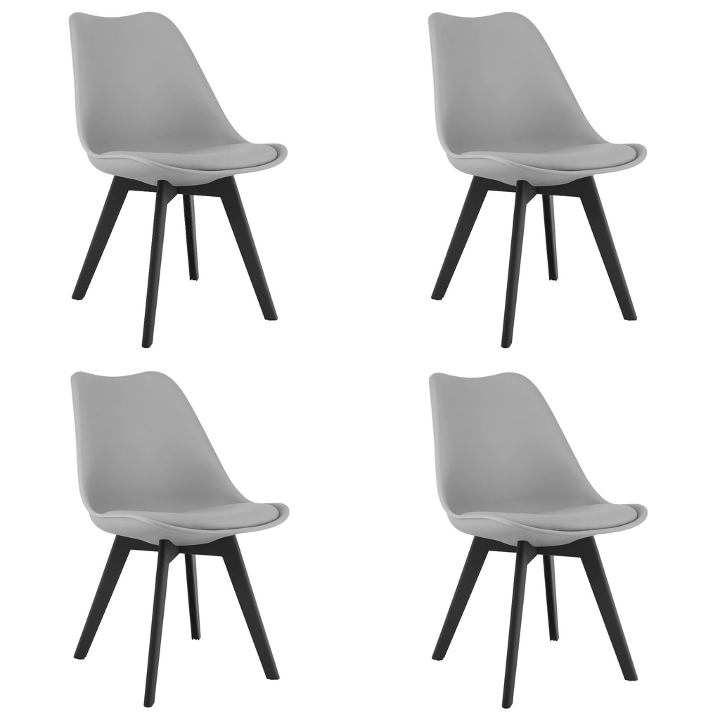 MARK Stuhl – grau / schwarze Beine x 4