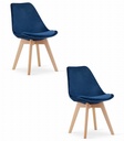 NORI Stuhl – blauer Samt – natürliche Beine x 2