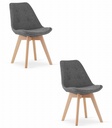 NORI Stuhl – grauer Stoff – natürliche Beine x 2