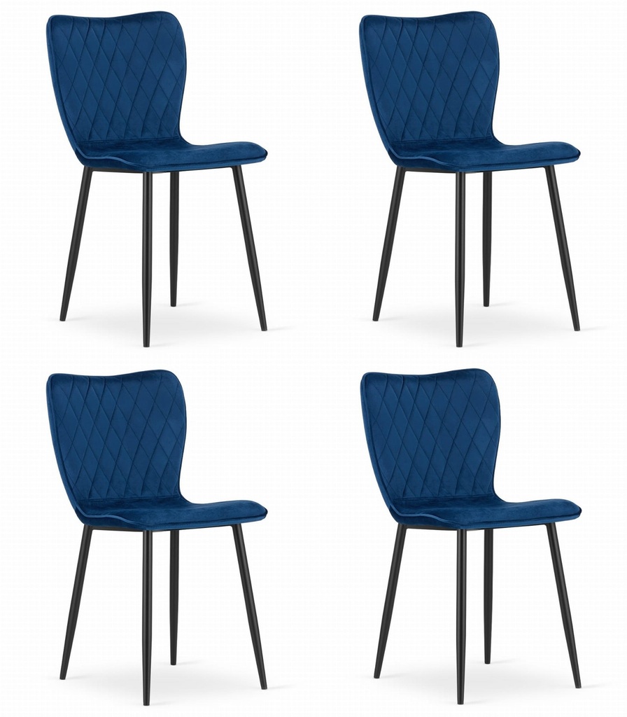 FOX Stuhl – Marineblauer Samt x 4