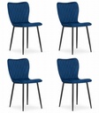 FOX Stuhl – Marineblauer Samt x 4