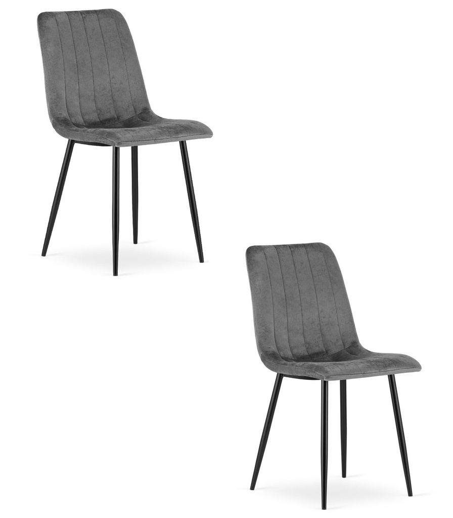 LAVA Stuhl – dunkelgrauer Samt x 2