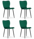 FOX Stuhl – dunkelgrüner Samt x 4