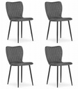 FOX Stuhl – dunkelgrauer Samt x 4