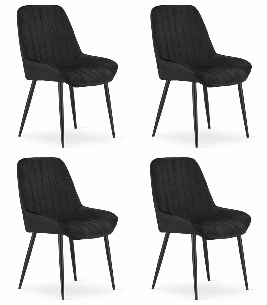LARY Stuhl – schwarzer Samt x 4