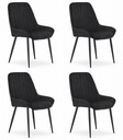 LARY Stuhl – schwarzer Samt x 4