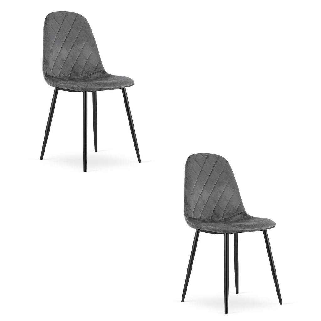 ASTI Stuhl – dunkelgrauer Samt x 2