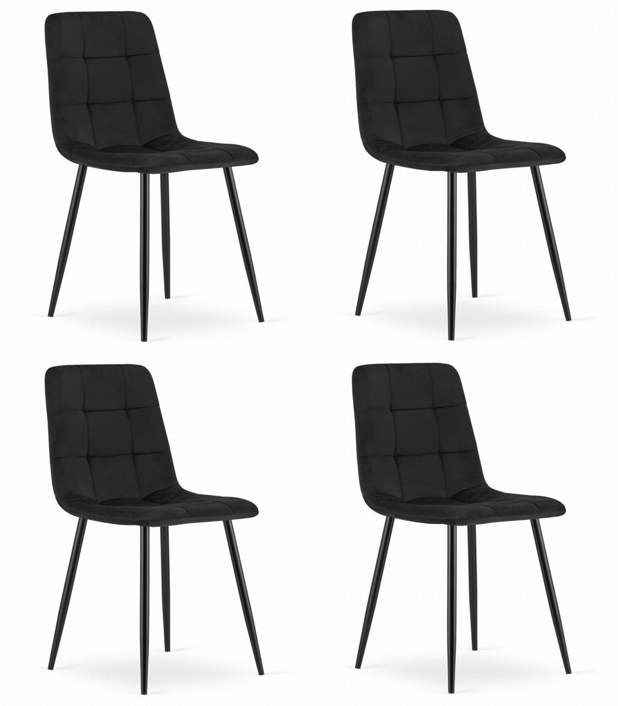 KARA Stuhl – schwarzer Samt x 4