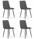 KARA Stuhl – dunkelgrauer Samt x 4