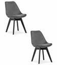NORI Stuhl – dunkelgrauer Samt – schwarze Beine x 2