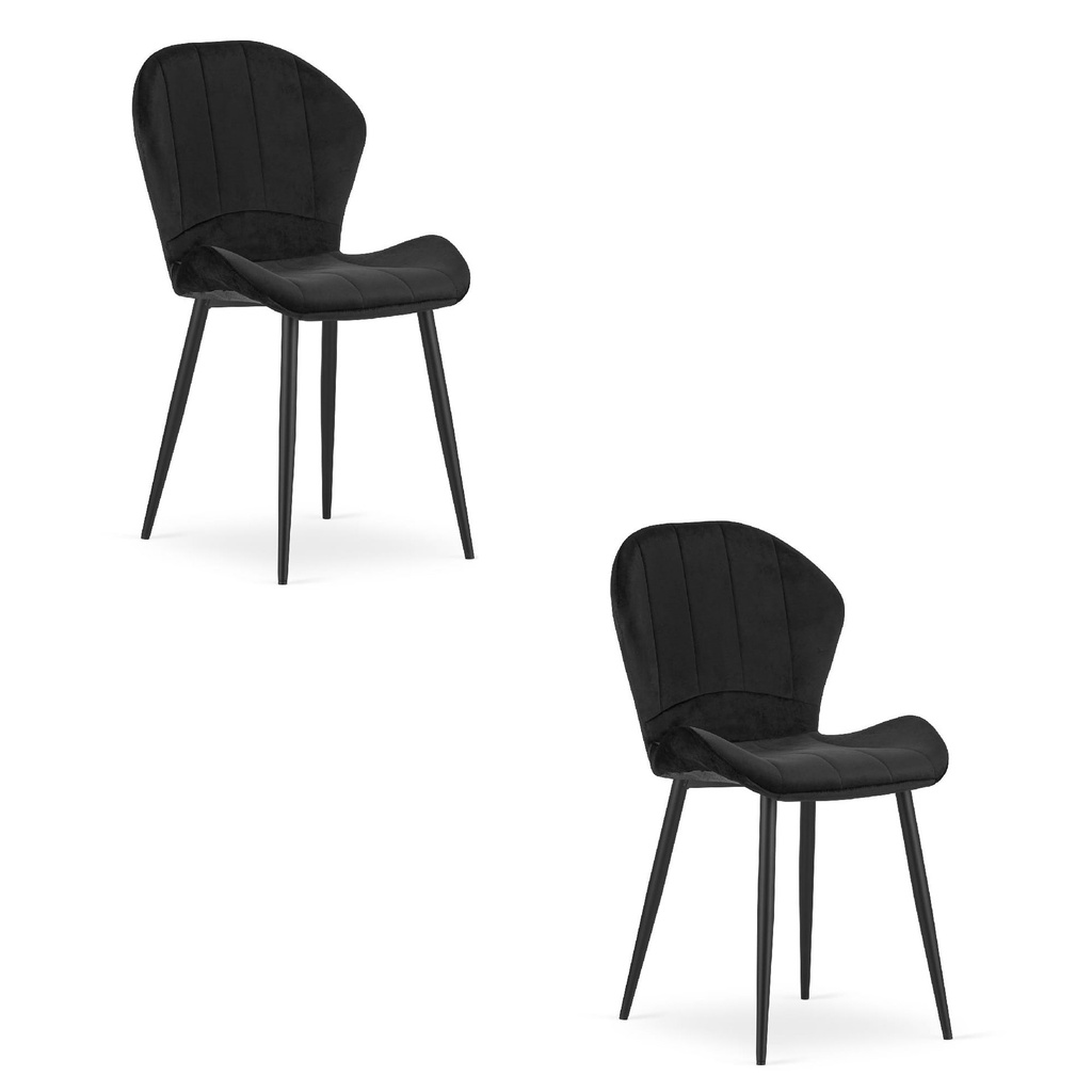 TERNI Stuhl – schwarzer Samt x 2