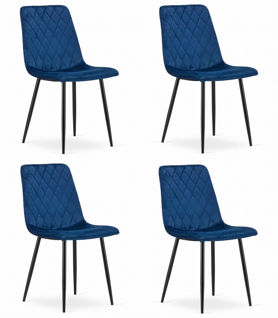 TURIN Stuhl – Marineblauer Samt x 4