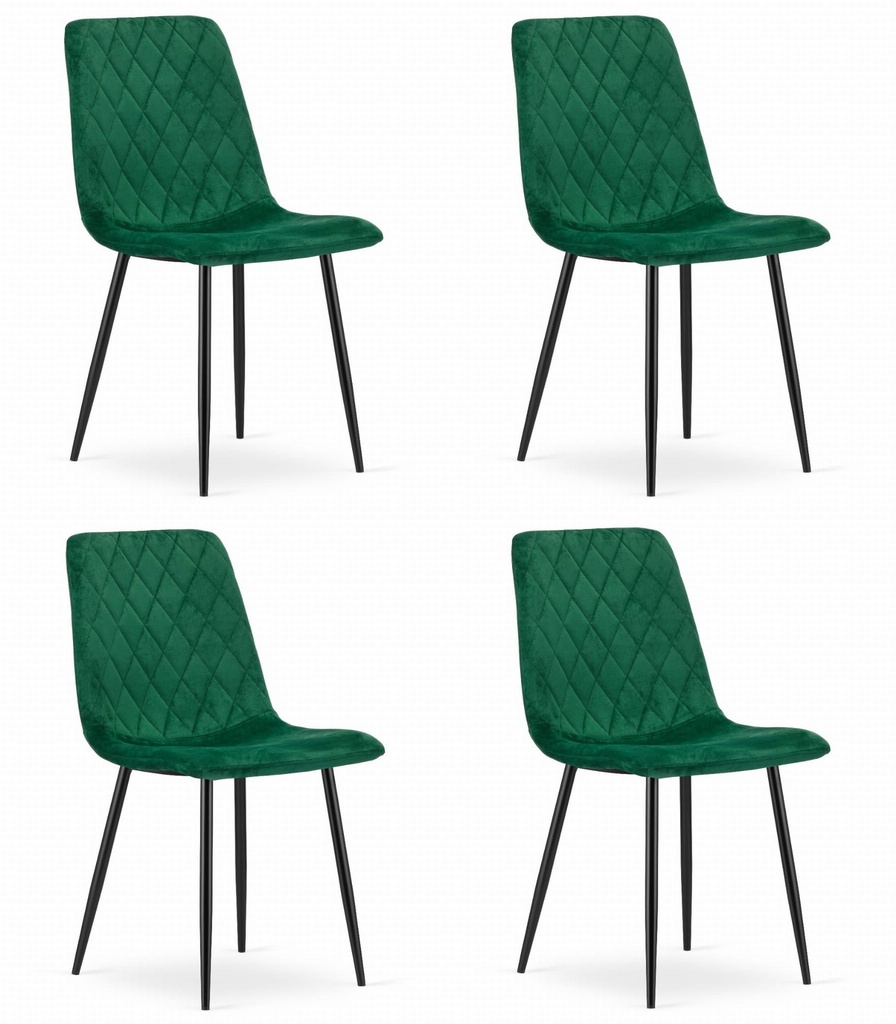 TURIN Stuhl – dunkelgrüner Samt x 4