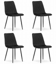 TURIN Stuhl – schwarzer Samt x 4