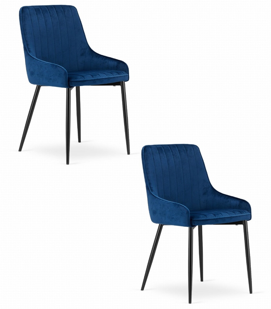 MONZA Stuhl – blauer Samt x 2