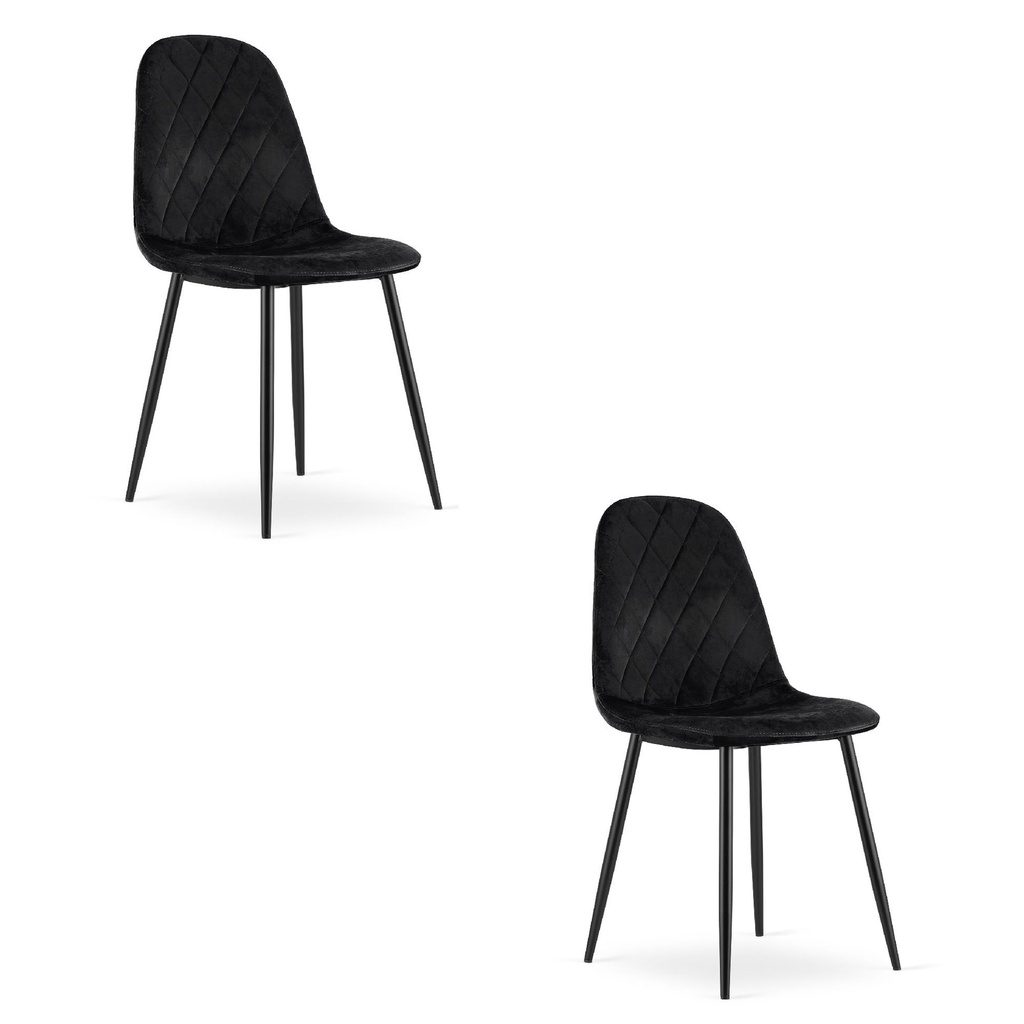 ASTI Stuhl – schwarzer Samt x 2
