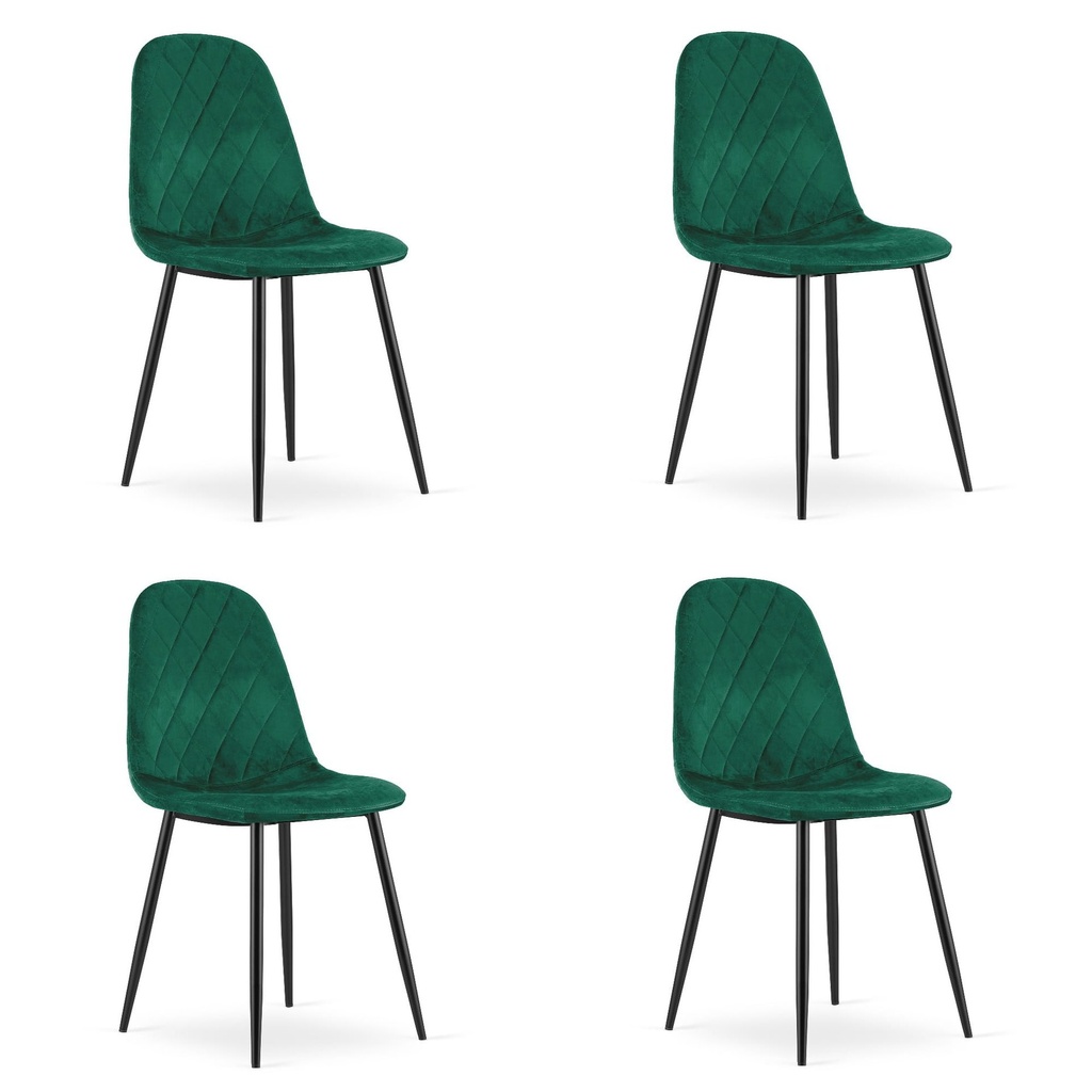 ASTI Stuhl – dunkelgrüner Samt x 4