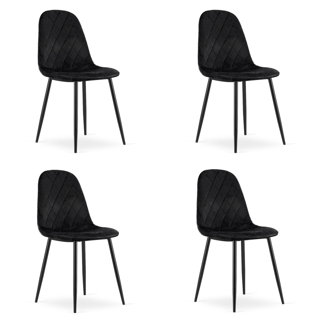 ASTI Stuhl – schwarzer Samt x 4