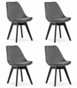 NORI Stuhl – dunkelgrauer Samt – schwarze Beine x 4