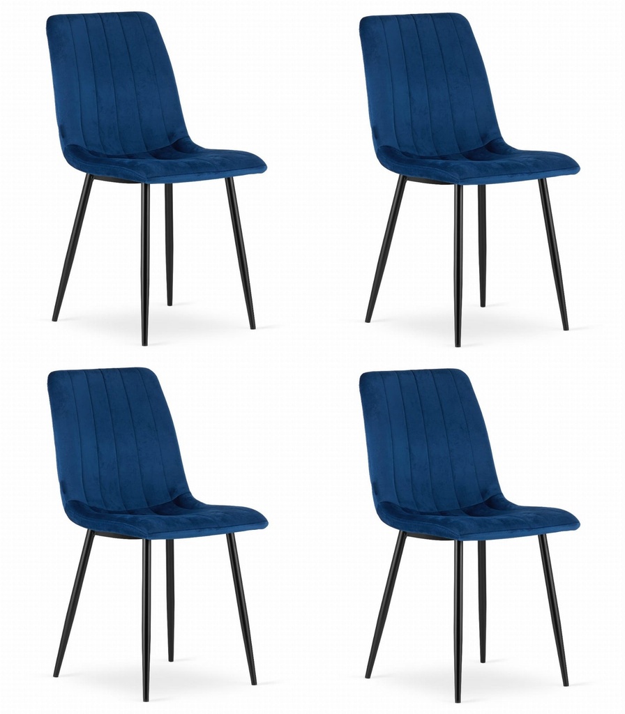 LAVA Stuhl – Marineblauer Samt x 4
