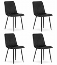 LAVA Stuhl – schwarzer Samt x 4