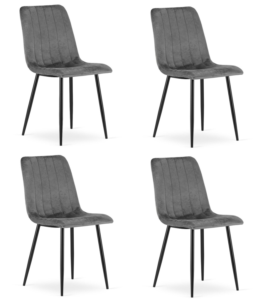 LAVA Stuhl – dunkelgrauer Samt x 4