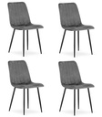 LAVA Stuhl – dunkelgrauer Samt x 4