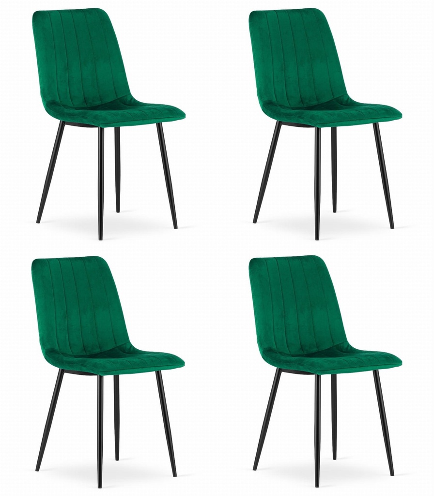 LAVA Stuhl – dunkelgrüner Samt x 4