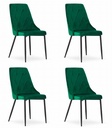IMOLA Stuhl – dunkelgrüner Samt x 4