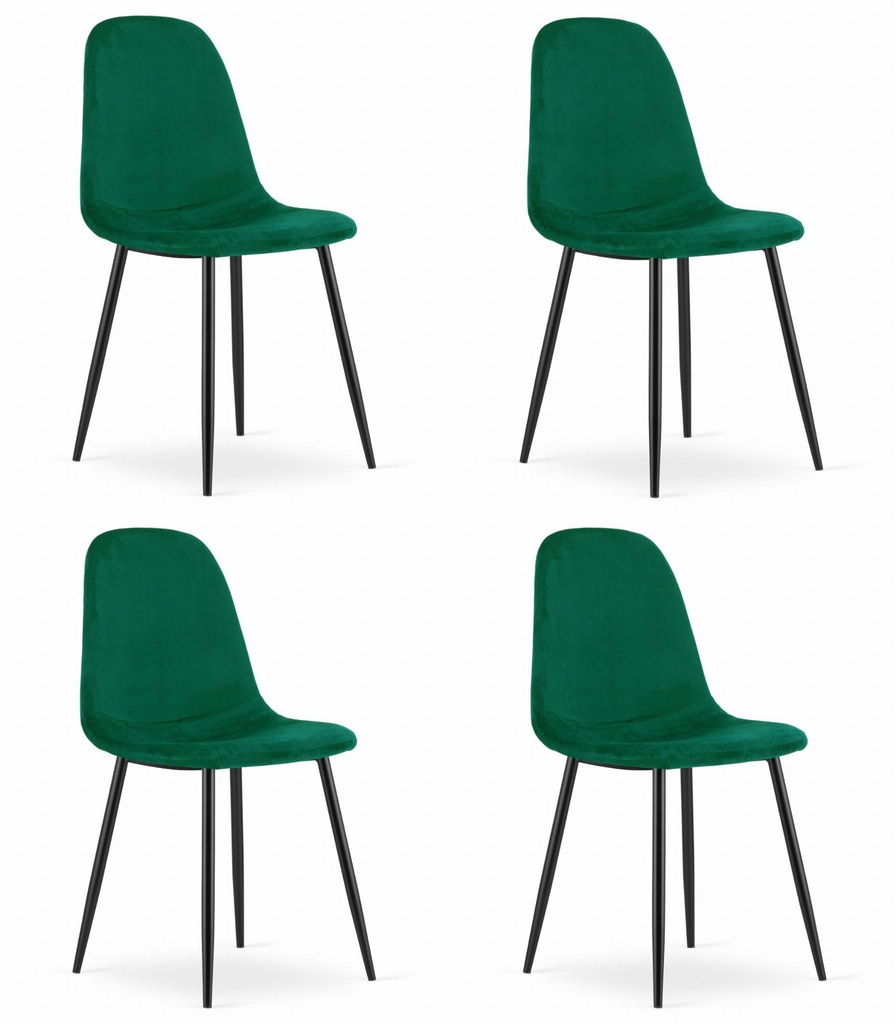 COMO Stuhl – dunkelgrüner Samt x 4