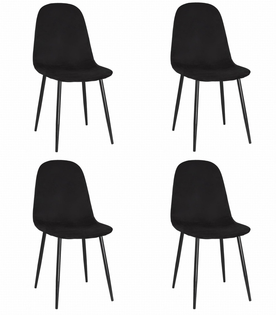 COMO Stuhl – schwarzer Samt x 4