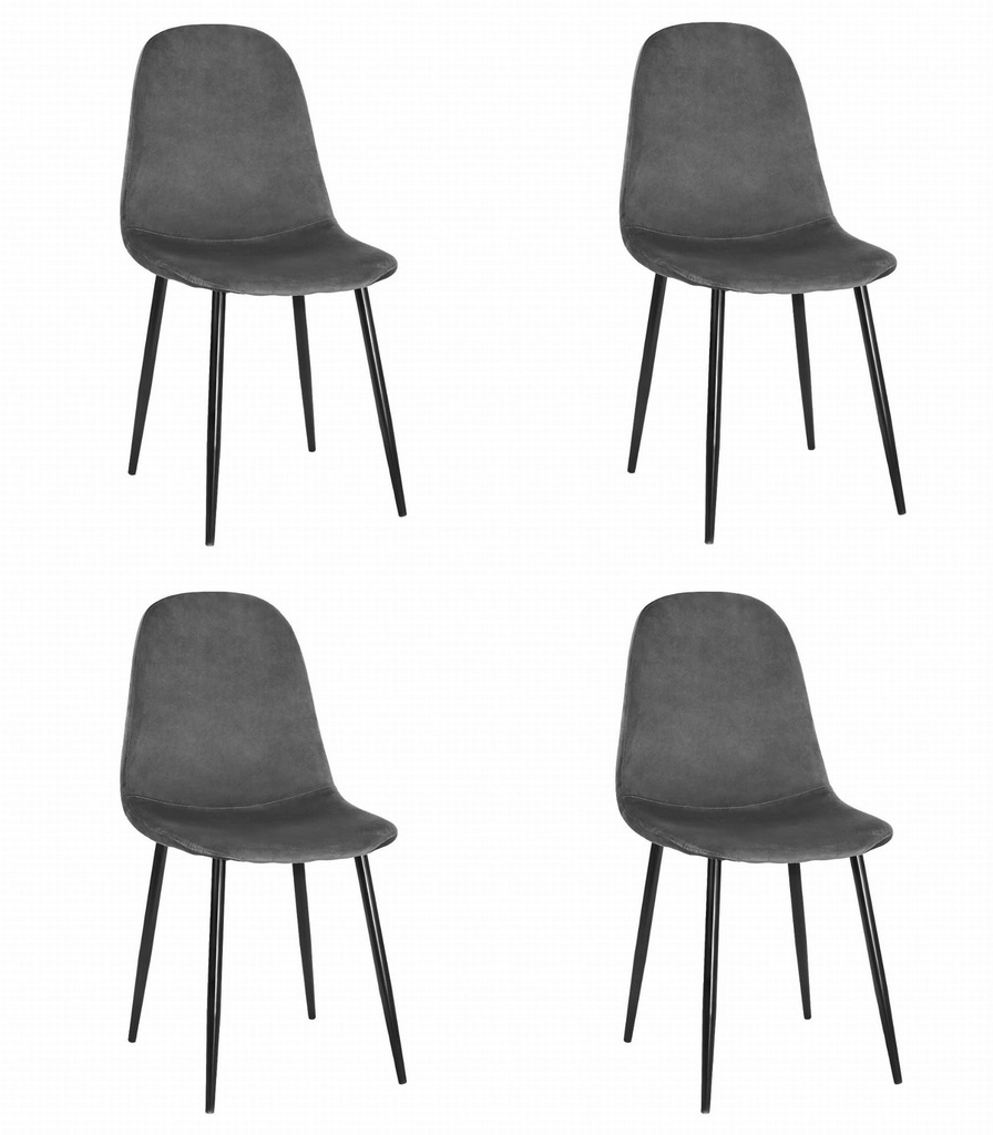 COMO Stuhl – dunkelgrauer Samt x 4