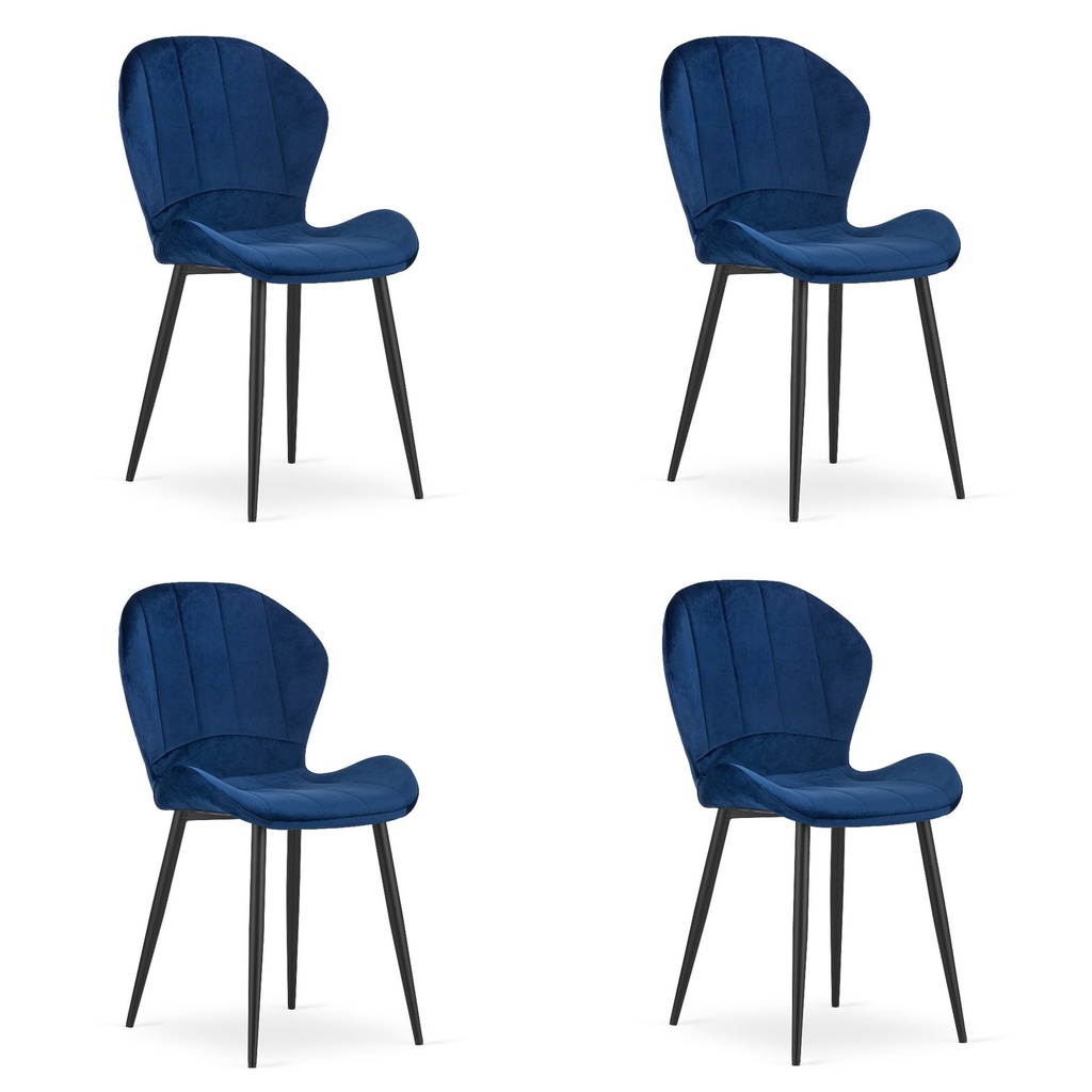 TERNI Stuhl – blauer Samt x 4