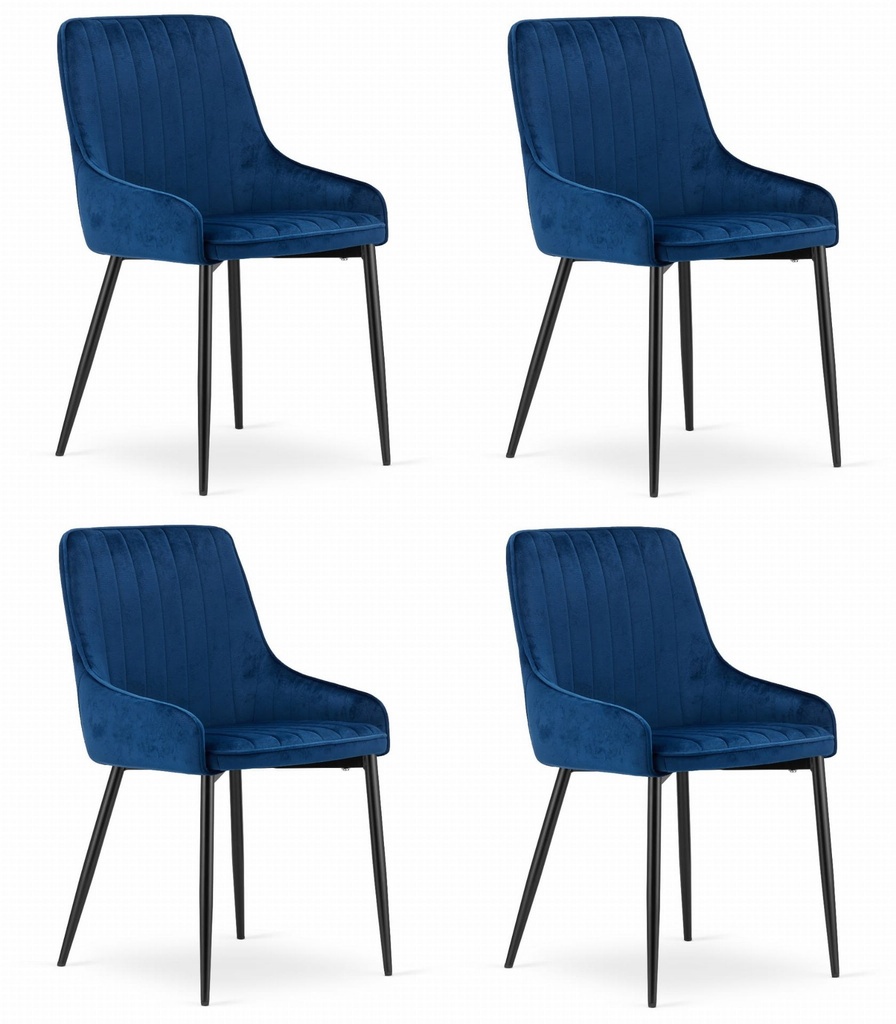 MONZA Stuhl – blauer Samt x 4