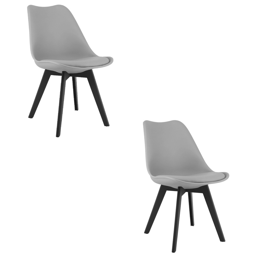 MARK Stuhl – grau / schwarze Beine x 2