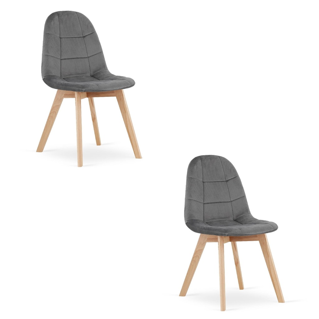 BORA Stuhl – dunkelgrauer Samt x 2