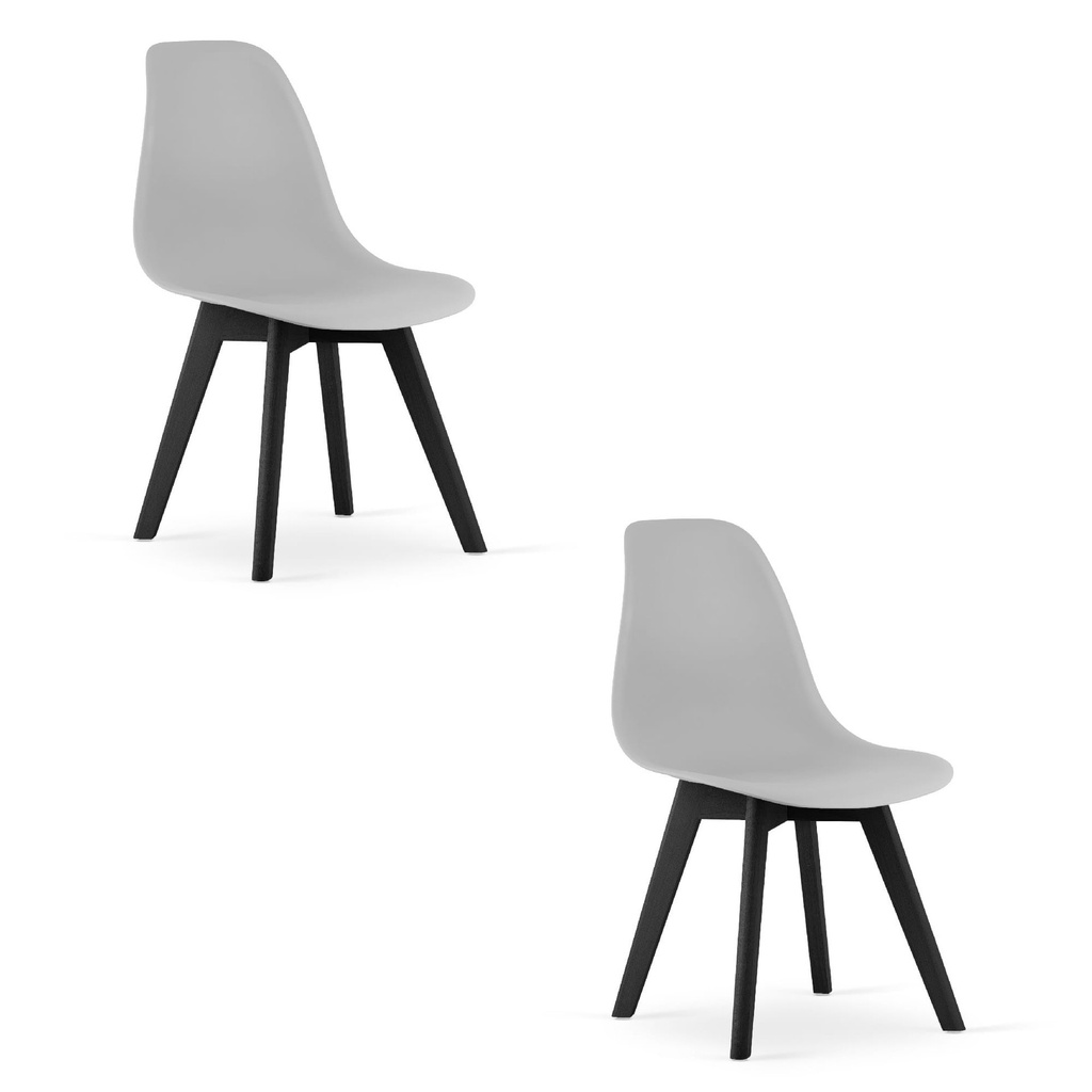 KITO Stuhl – grau / schwarze Beine x 2