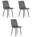 LAVA Stuhl – dunkelgrauer Samt x 3