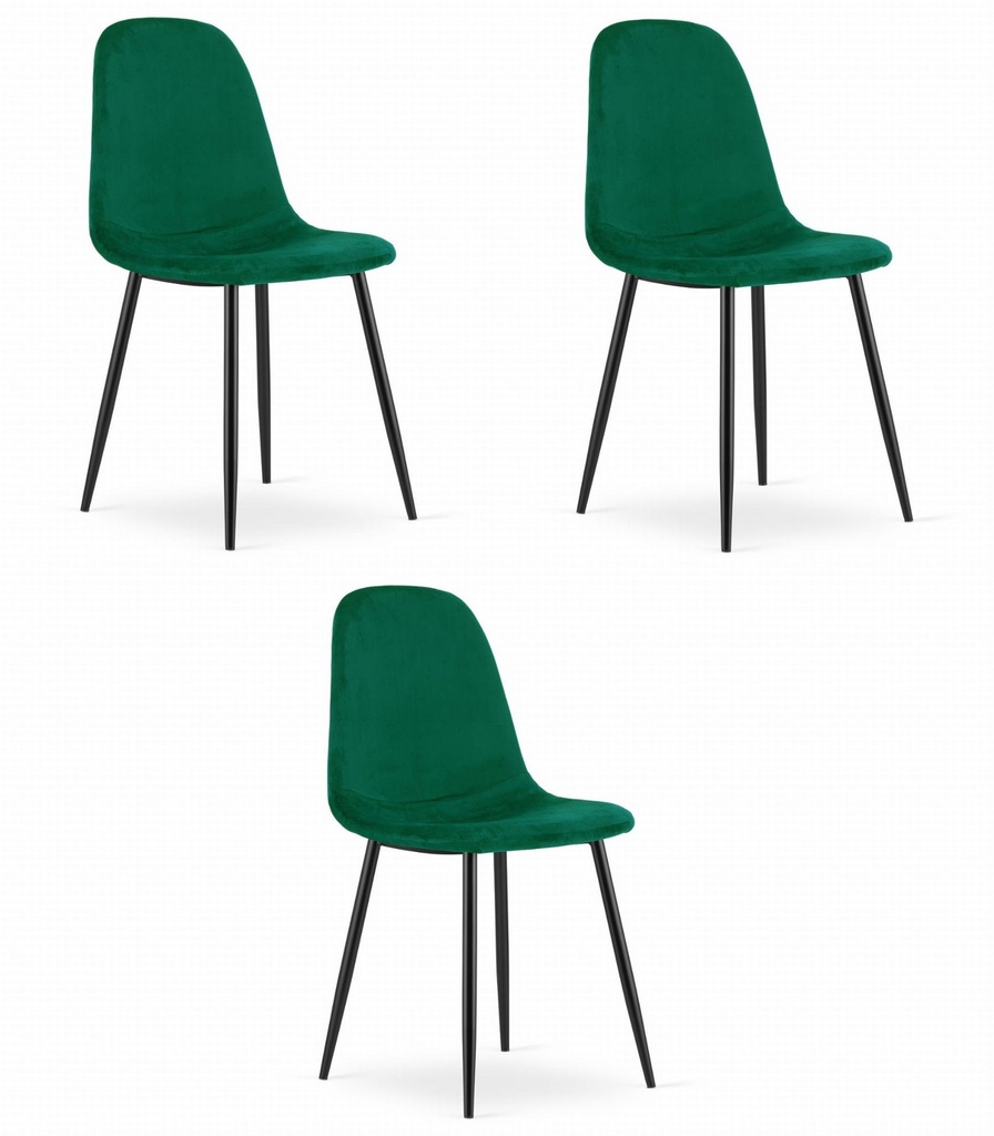 COMO Stuhl – dunkelgrüner Samt x 3
