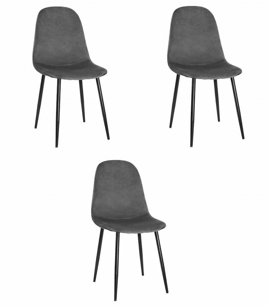 COMO Stuhl – dunkelgrauer Samt x 3