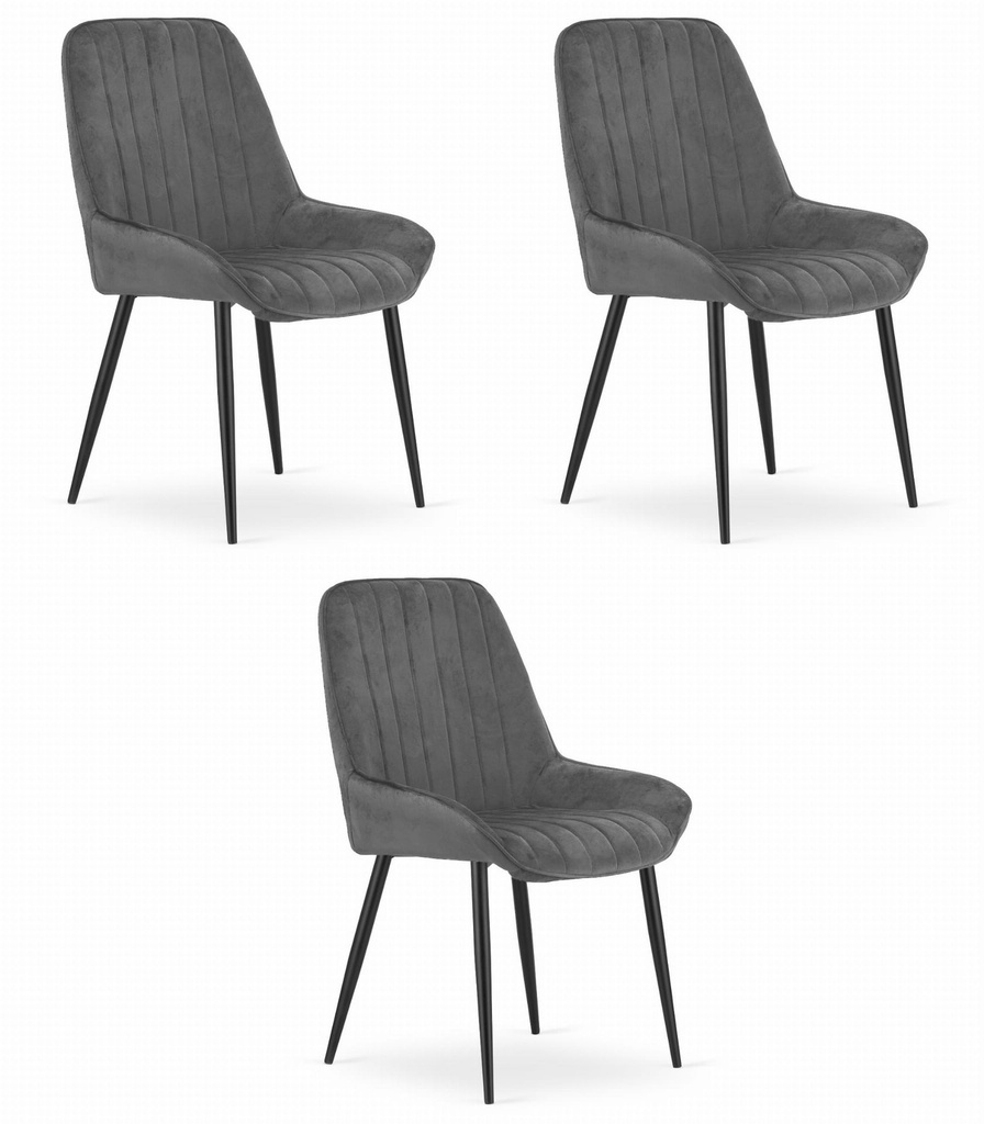 LARY Stuhl – dunkelgrauer Samt x 3