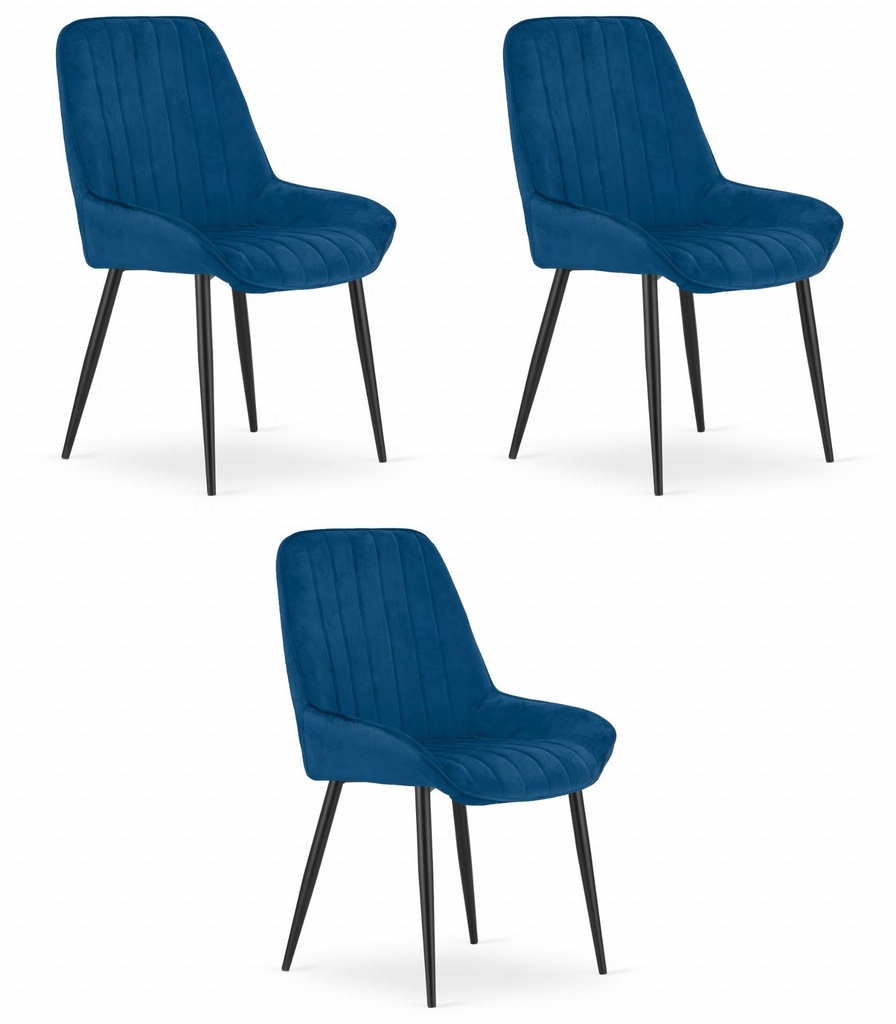 LARY Stuhl – Marineblauer Samt x 3