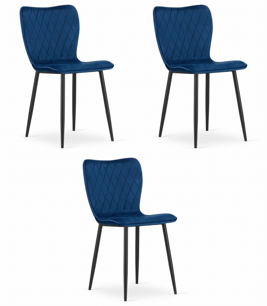 FOX Stuhl – Marineblauer Samt x 3