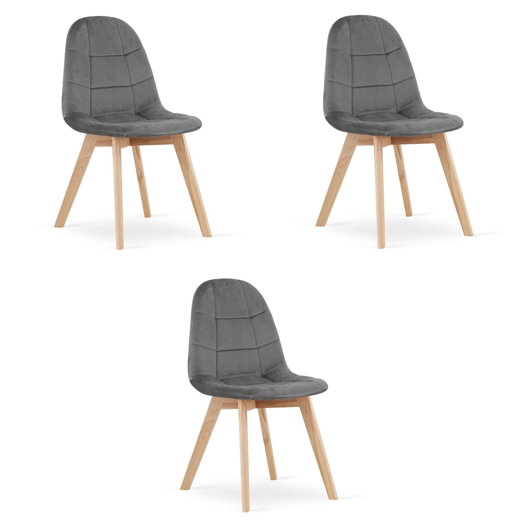 BORA Stuhl – dunkelgrauer Samt x 3