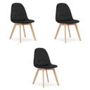 BORA Stuhl – schwarzer Samt x 3